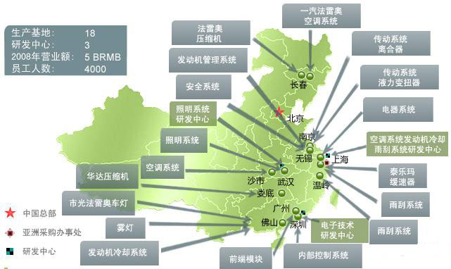 法雷奧廠區(qū)分布圖
