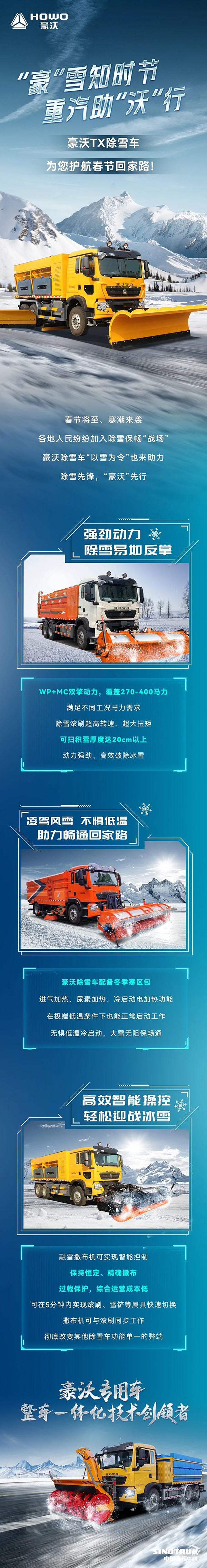 “豪”雪知時節(jié),豪沃TX除雪車為您護(hù)航春節(jié)回家路!