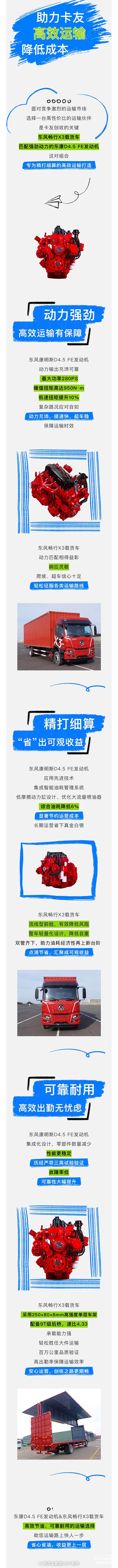 東風(fēng)康明斯D4.5 FE&東風(fēng)暢行X3:高效節(jié)油，創(chuàng)收路上的堅(jiān)實(shí)后盾