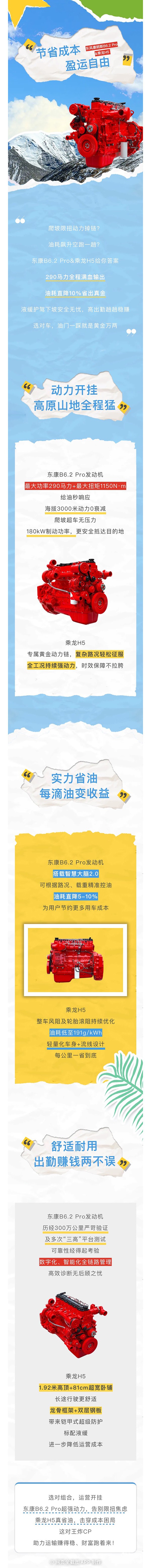 東風(fēng)康明斯B6.2 Pro&乘龍H5：動力開掛式運營，省油耐用創(chuàng)收無憂