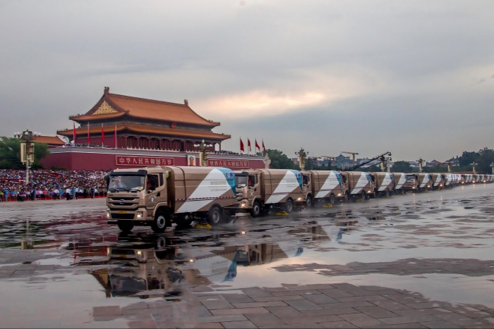 第零方陣！比亞迪純電動環(huán)衛(wèi)車護航九三閱兵