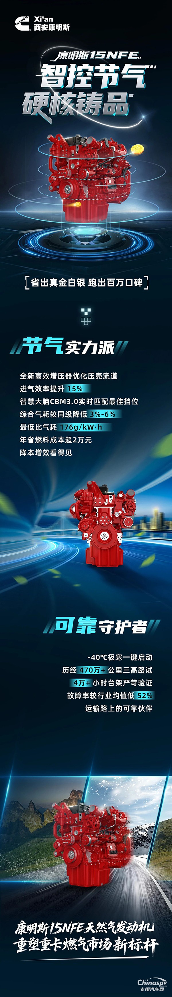 硬核守護，全程可靠！康明斯15NFE發(fā)動機，“智控節(jié)氣”省出真金白銀